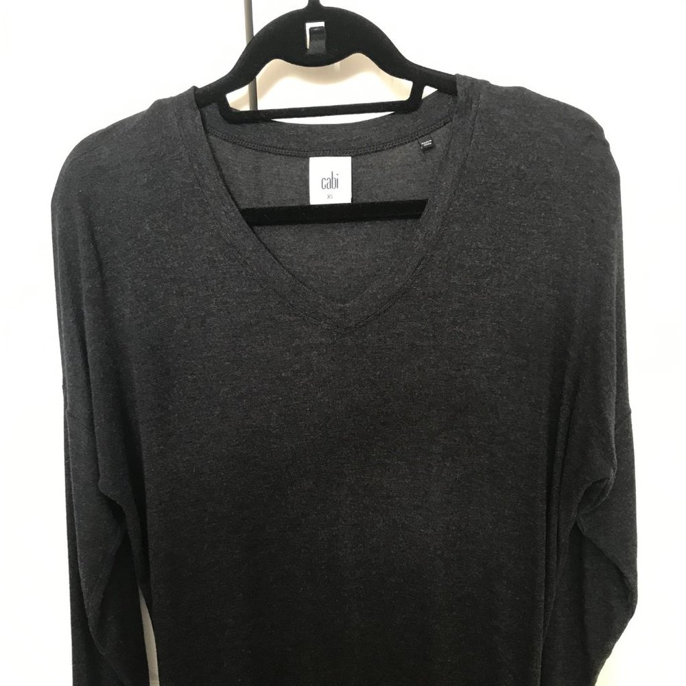 CAbi Dark Gray V-neck Top